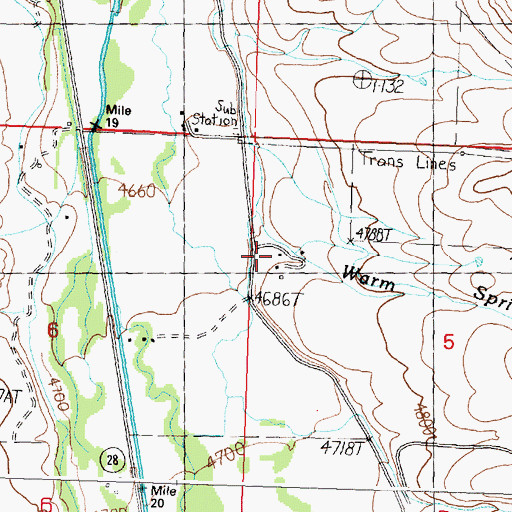 Topographic Map of Warm Spring Creek, ID