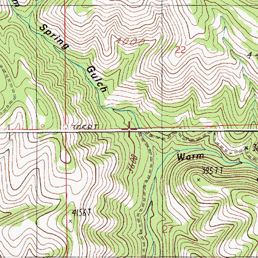 Topographic Map of Warm Spring Gulch, ID