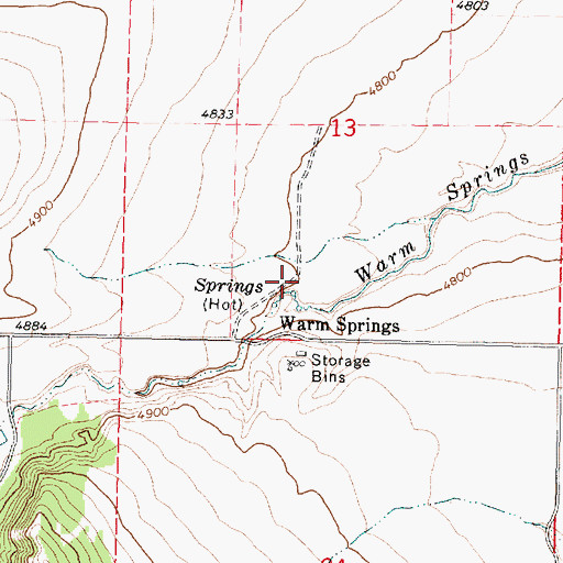 Topographic Map of Warm Springs, ID
