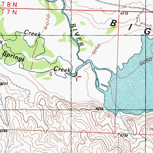 Topographic Map of Warm Springs Creek, ID