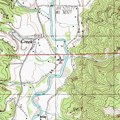 Topographic Map of Warm Springs Creek, ID