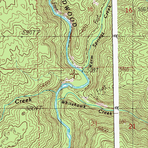 Topographic Map of Warm Springs Creek, ID