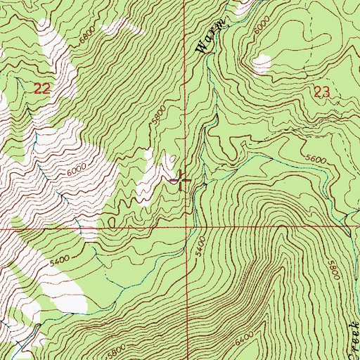 Topographic Map of Warm Springs Creek, ID