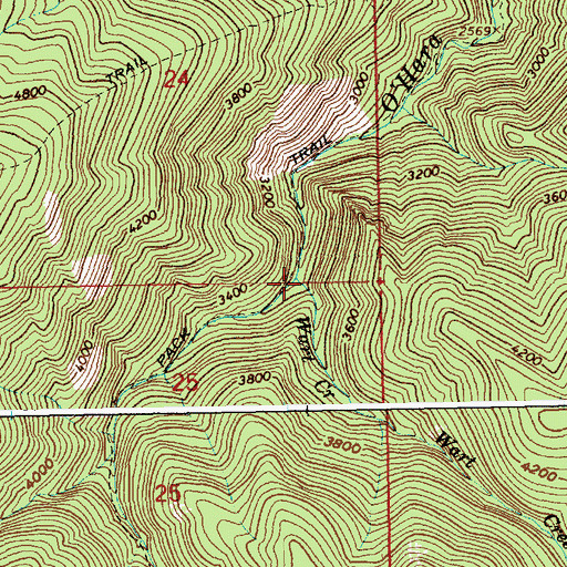 Topographic Map of Wart Creek, ID