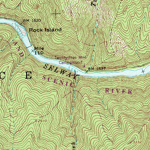 Topographic Map of Wash Creek, ID
