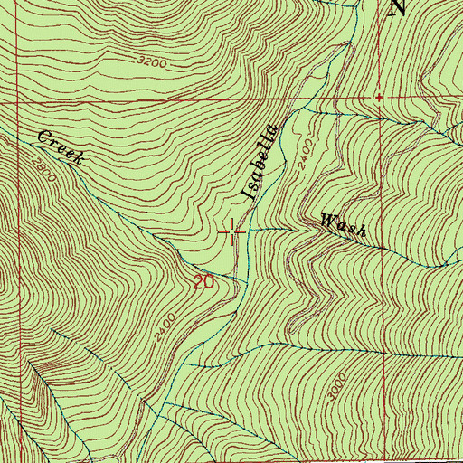 Topographic Map of Wash Creek, ID