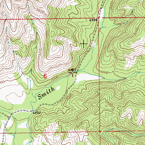 Topographic Map of Washboard Creek, ID
