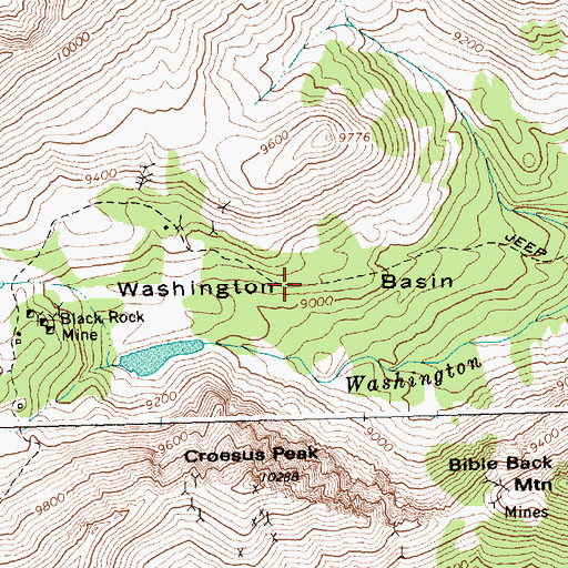 Topographic Map of Washington Basin, ID