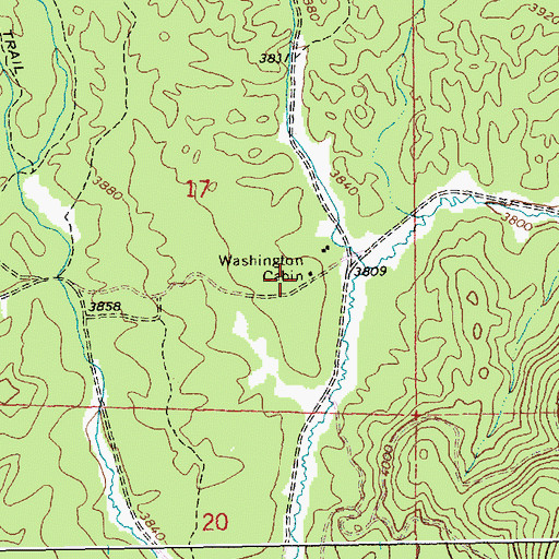 Topographic Map of Washington Cabin, ID