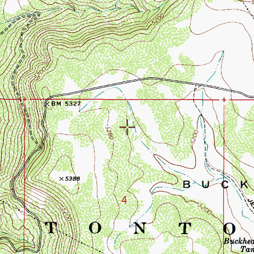 Topographic Map of Bridge Tank, AZ