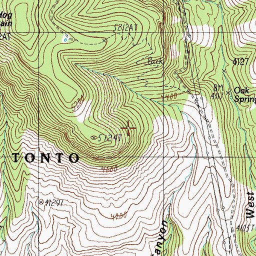 Topographic Map of Bronco Tank, AZ