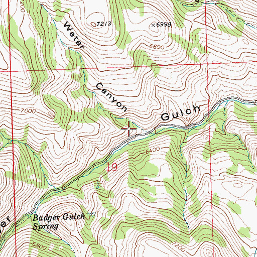 Topographic Map of Water Canyon, ID