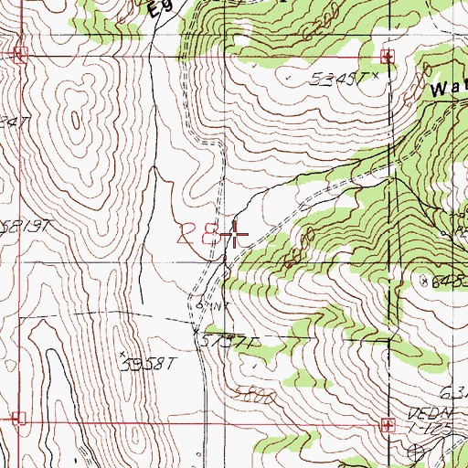 Topographic Map of Water Canyon, ID