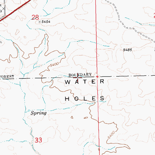 Topographic Map of Water Holes, ID