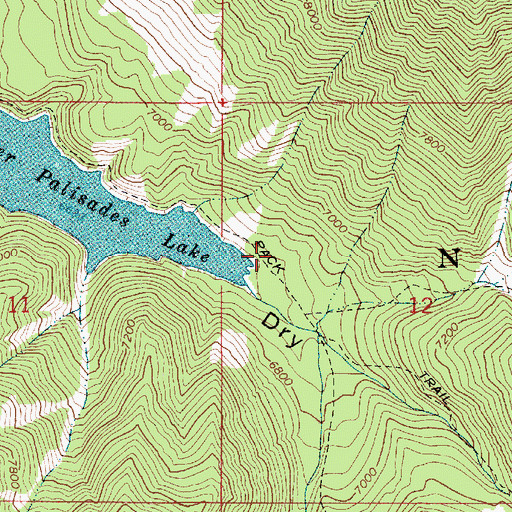 Topographic Map of Waterfall Canyon, ID