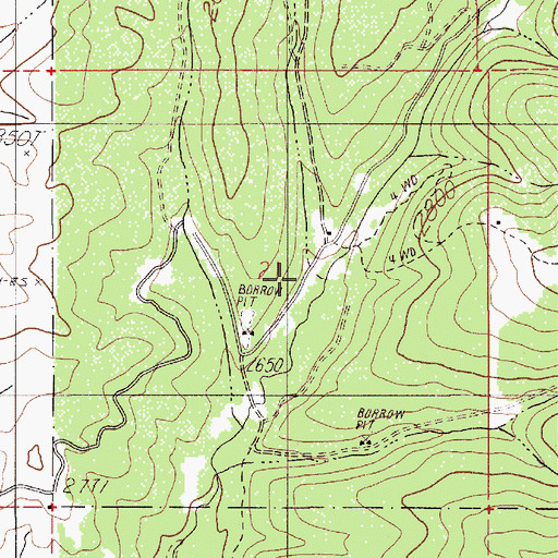 Topographic Map of Waterhole Creek, ID