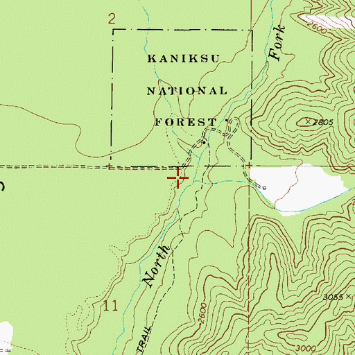 Topographic Map of Waters Creek, ID