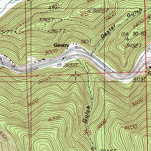 Topographic Map of Watson Gulch, ID