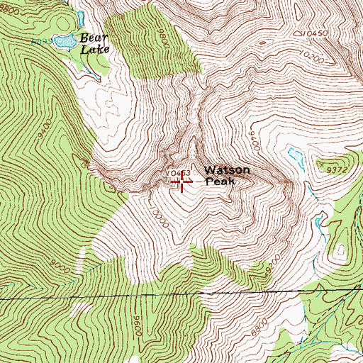 Topographic Map of Watson Peak, ID