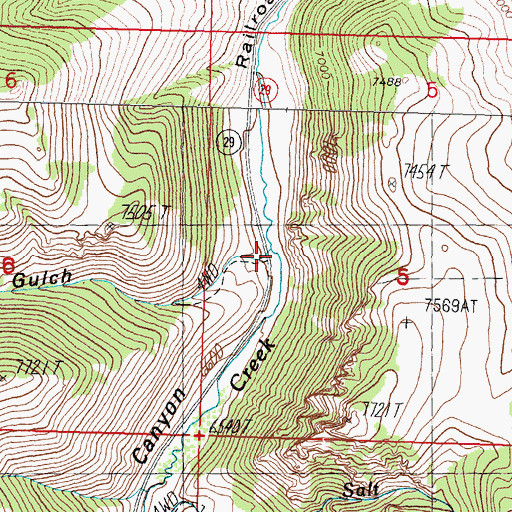 Topographic Map of Waugh Gulch, ID