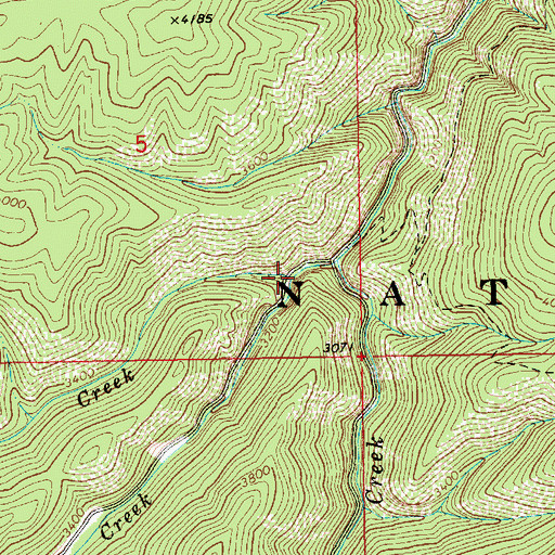 Topographic Map of Wawa Creek, ID