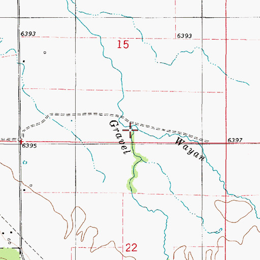 Topographic Map of Wayan Creek, ID