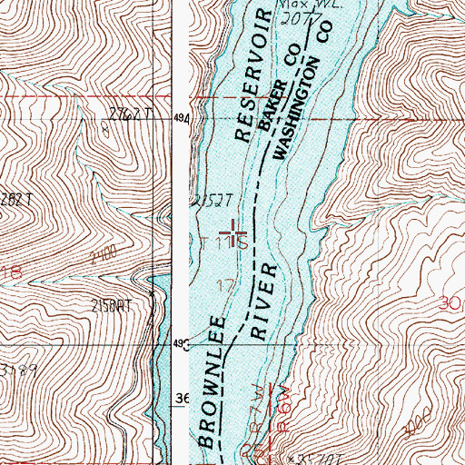 Topographic Map of Wayle Creek, ID