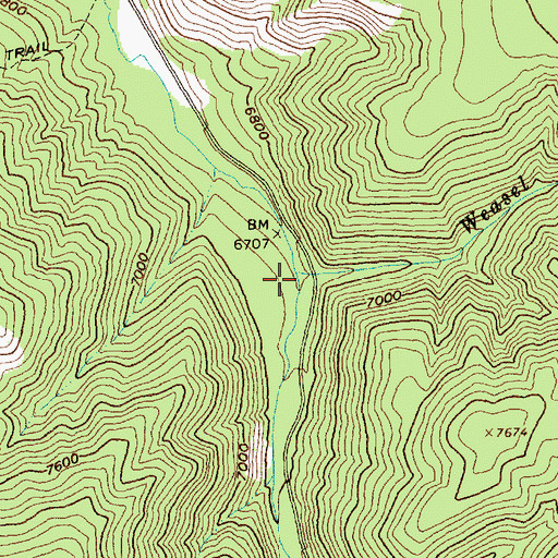 Topographic Map of Weasel Creek, ID