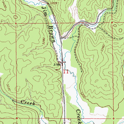 Topographic Map of Weaver Creek, ID