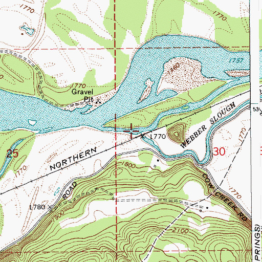 Topographic Map of Webber Slough, ID