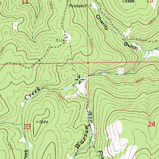 Topographic Map of Webfoot Creek, ID