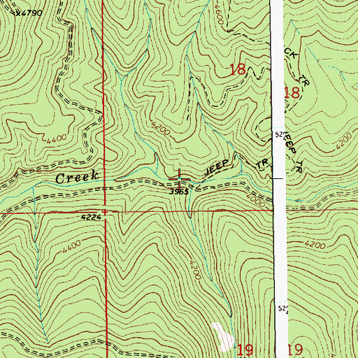 Topographic Map of Webfoot Creek, ID