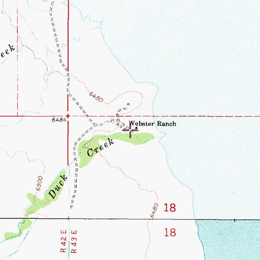 Topographic Map of Webster Ranch, ID