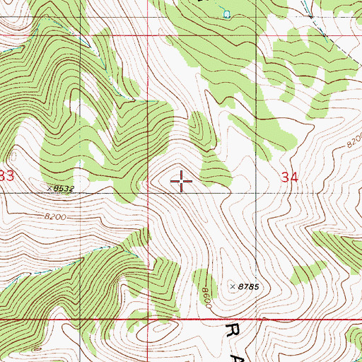 Topographic Map of Webster Range, ID