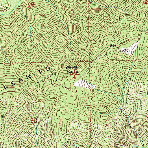 Topographic Map of Wedge Camp, ID