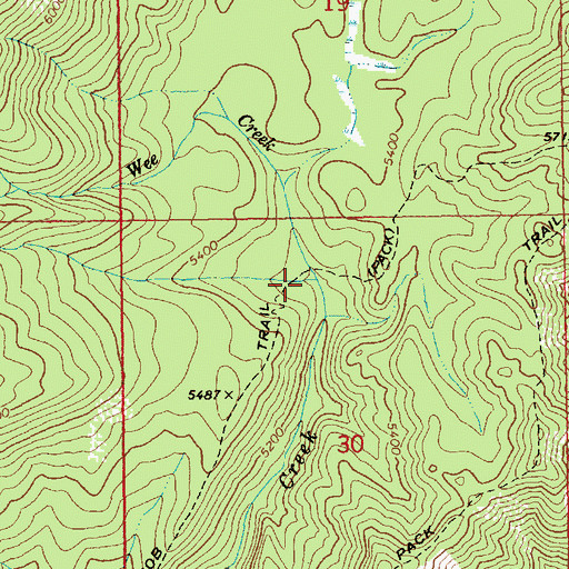 Topographic Map of Wee Creek, ID