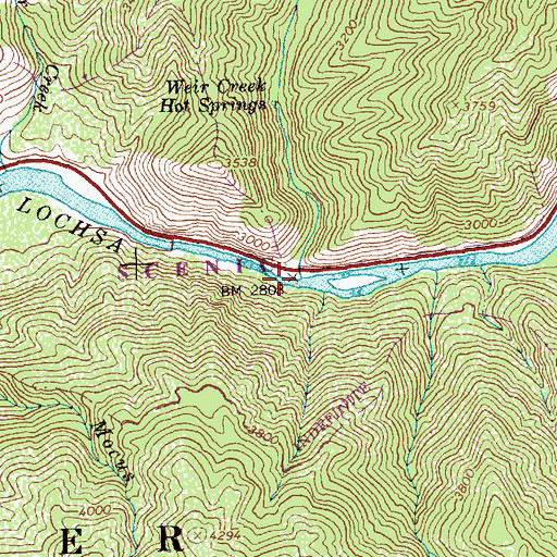 Topographic Map of Weir Creek, ID