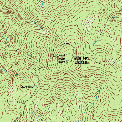 Topographic Map of Weitas Butte, ID