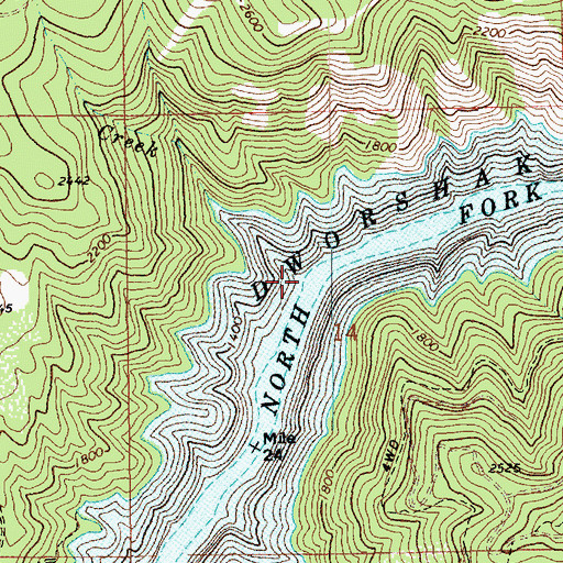 Topographic Map of Weller Creek, ID