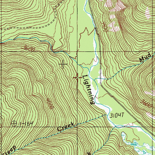 Topographic Map of Wellington Creek, ID