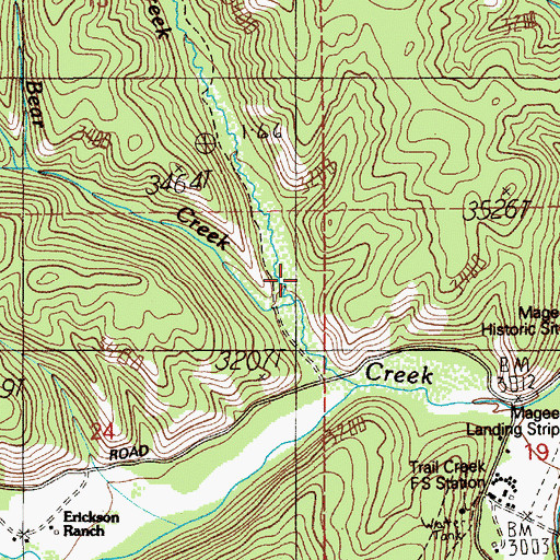 Topographic Map of West Bear Creek, ID