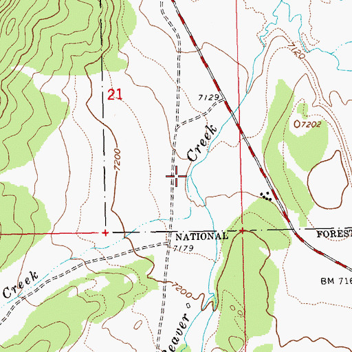 Topographic Map of West Beaver Creek, ID
