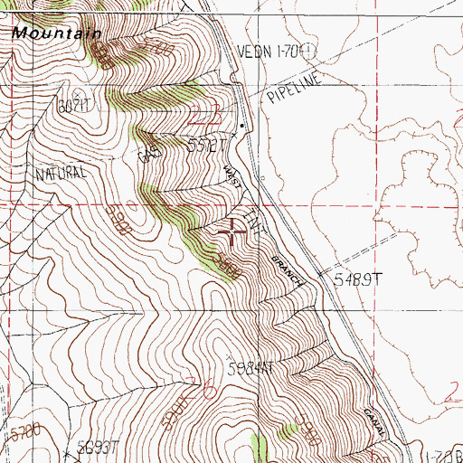 Topographic Map of West Branch Canal, ID