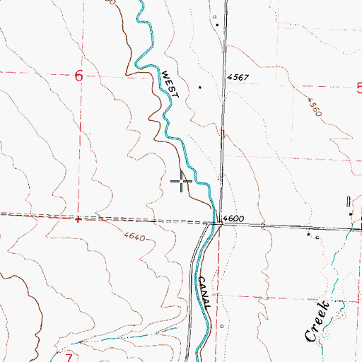 Topographic Map of West Canal, ID