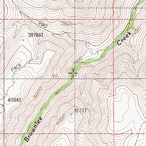 Topographic Map of West Cherry Creek, ID