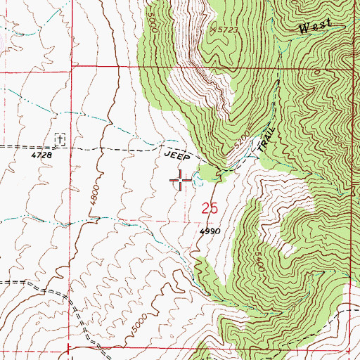 Topographic Map of West Cherry Creek, ID