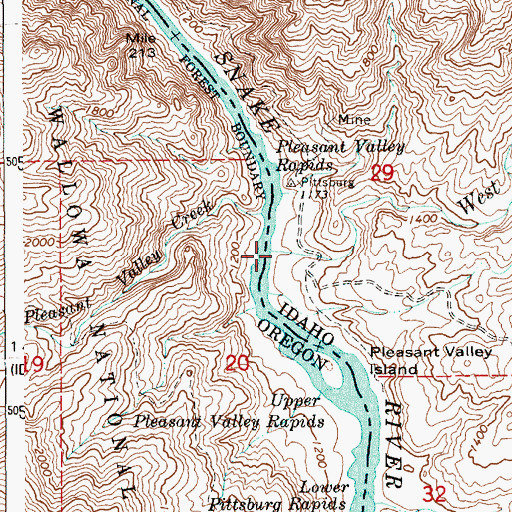 Topographic Map of West Creek, ID
