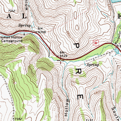 Topographic Map of West Elbow Hollow, ID