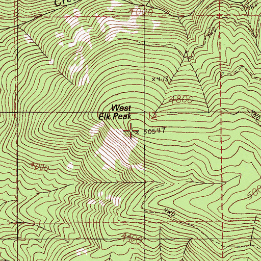 Topographic Map of West Elk Peak, ID