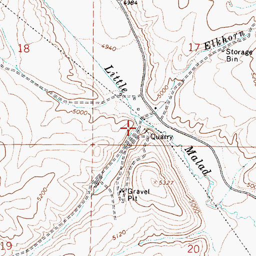Topographic Map of West Elkhorn Canyon, ID